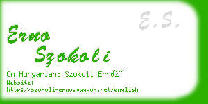 erno szokoli business card